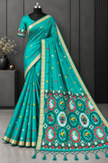 The Surrealist Sea-Green Fable Premium Cotton Saree