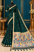 Premium Woven Cotton Silk Saree With Contrast Gorgeous Pallu and Matching Blouse Piece