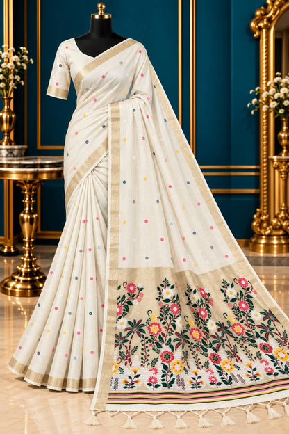 The Ultimate Pink Glam Premium Woven Cotton Silk Saree