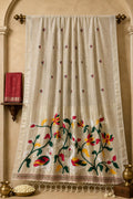 The Ivory Ivory Symphony Pure Peshwai Cotton-Silk Saree with Contrast Vermilion Accents