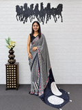 Elite Soft Japan Satin Silk Designer Saree And Grand Viscose Latkan Pallu
