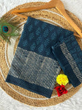 Beautiful Pure Mul Cotton Saree with Bagru Handblock Prints