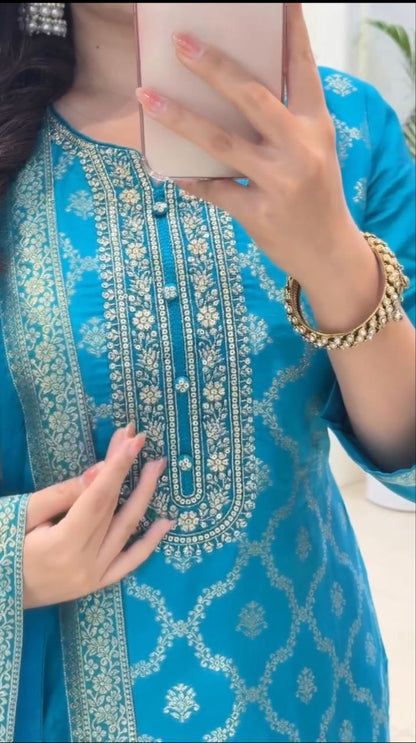 ELIGANT BANARASI SILK WEAVING SUIT SET