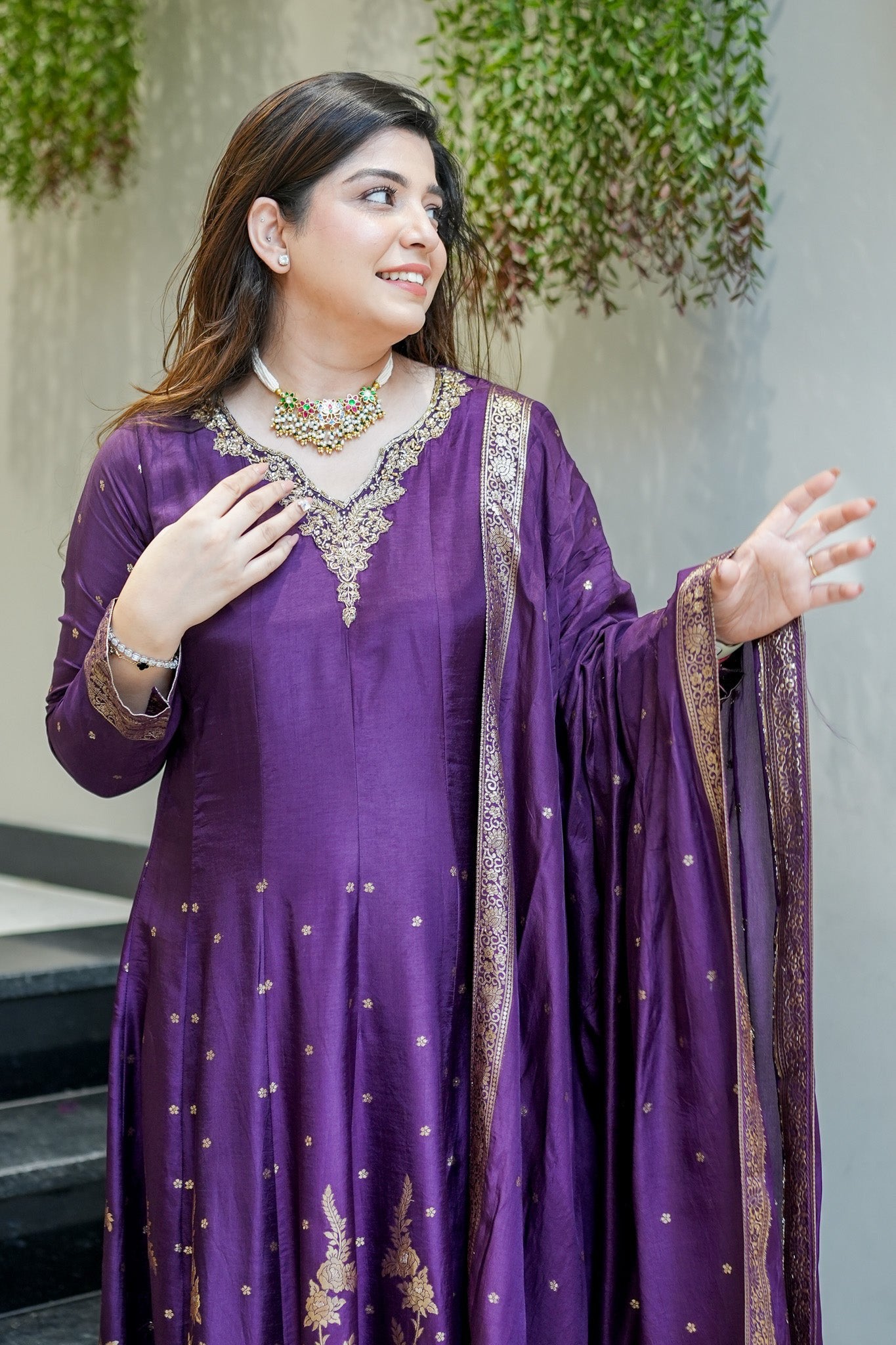 MAGNIFICENT BANARASI SILK EMBROIDERY SUIT SET