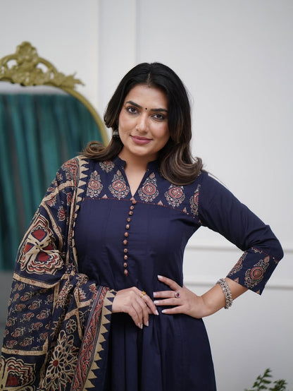 VERY STUNNING PURE MUL COTTON JAIPURI PRINT SUIT SET