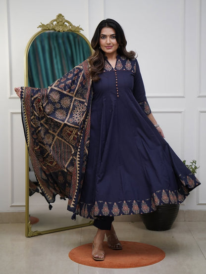 VERY STUNNING PURE MUL COTTON JAIPURI PRINT SUIT SET