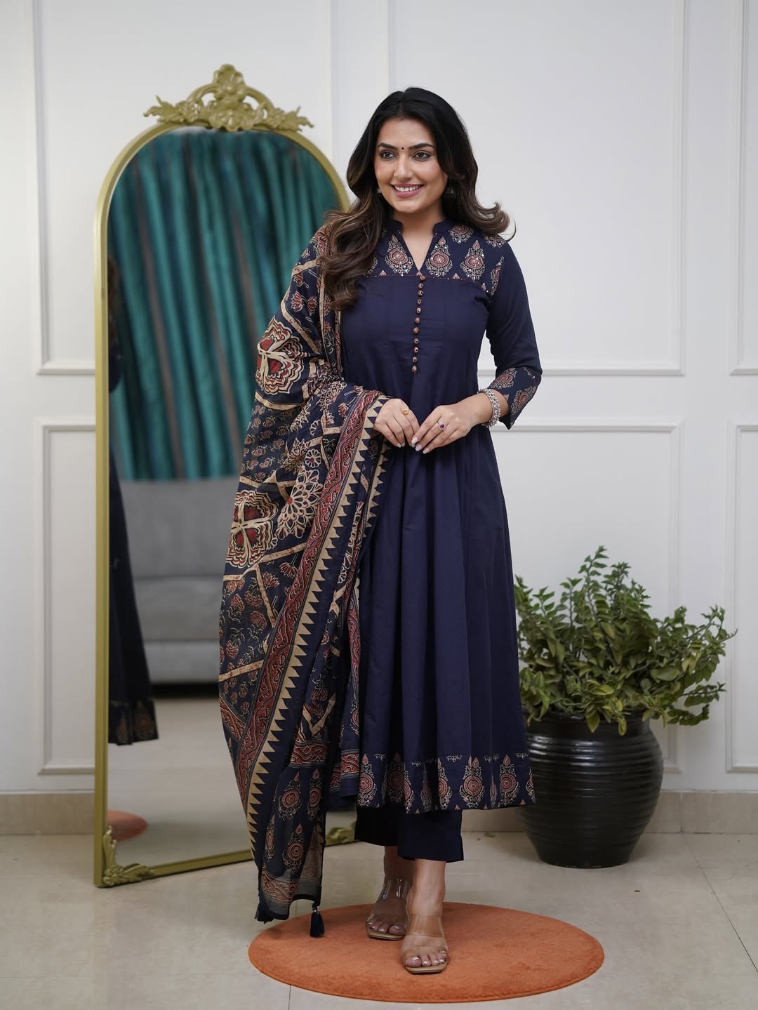 VERY STUNNING PURE MUL COTTON JAIPURI PRINT SUIT SET