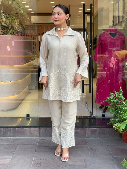 VERY CHARMING MUL CHANDERI EMBROIDERY CORD SET