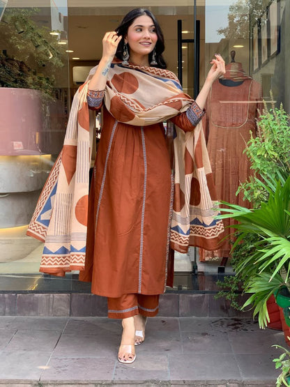 VERY CHARMING PURE KANJIVARAM SUIT SET WITH ZAR WEAVING