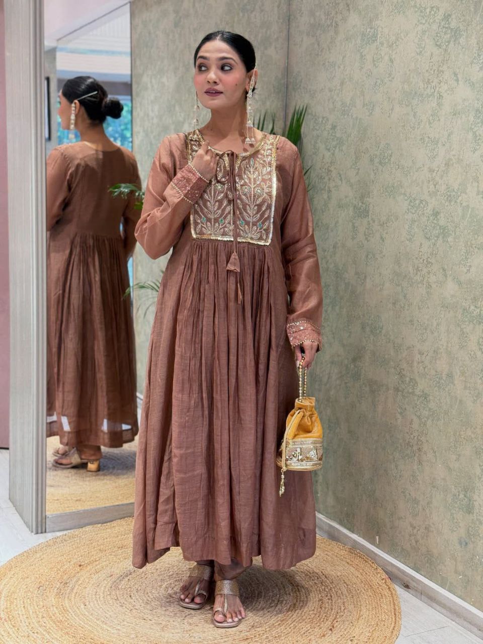 GORGEOUS MUL CHANDERI SUIT SET WITH BANARASI DUPATTA