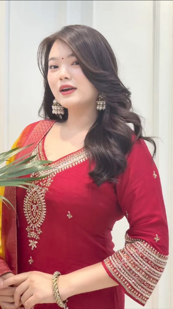 VERY CHARMING PURE KANJIVARAM SUIT SET WITH ZAR WEAVING