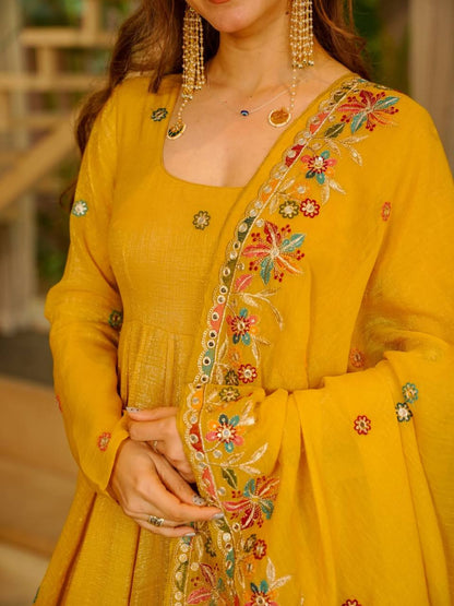 Very Gorgeous Suryalekha Yellow Embroidered Anarkali Suit Set