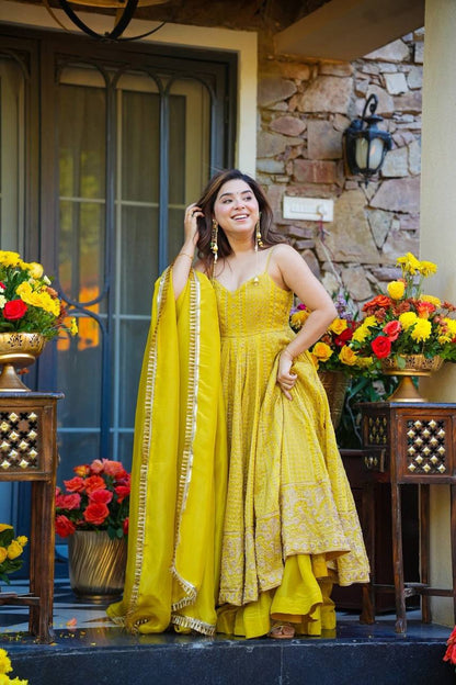 Designer Yellow Wedding Wear Suit Set with Dupatta