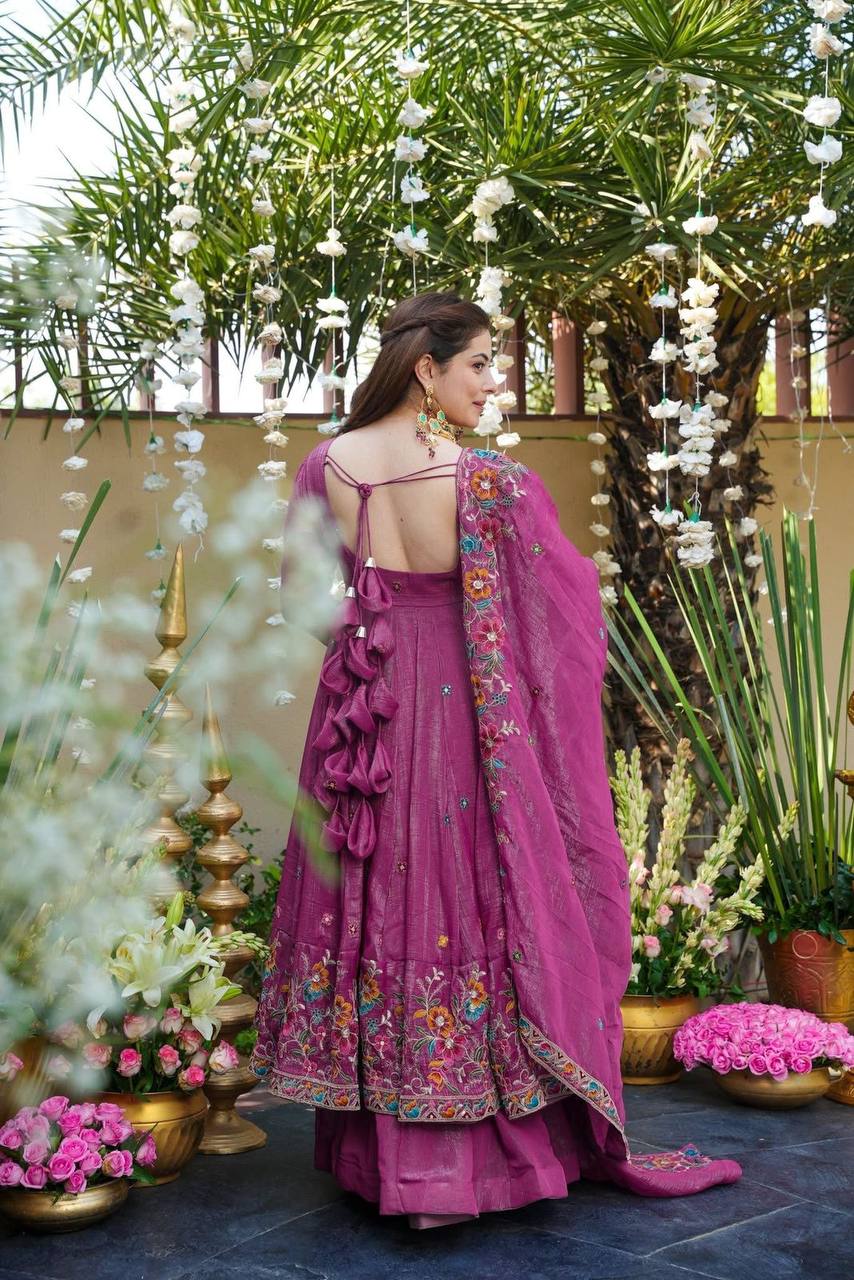 LILAASH SILK WEDDING WEAR ANARKALI SUIT SET