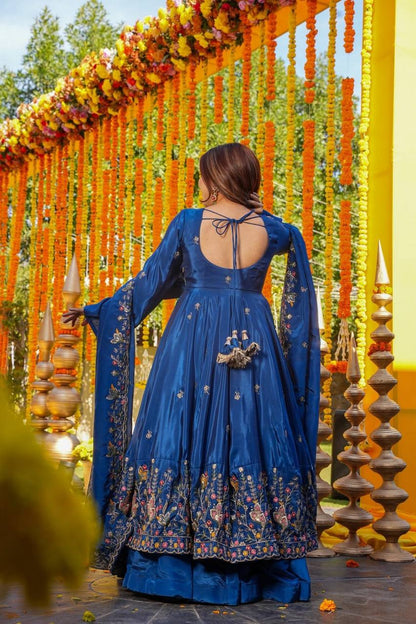 Premium Designer Heavy Crepe Silk Anarkali Suit Set