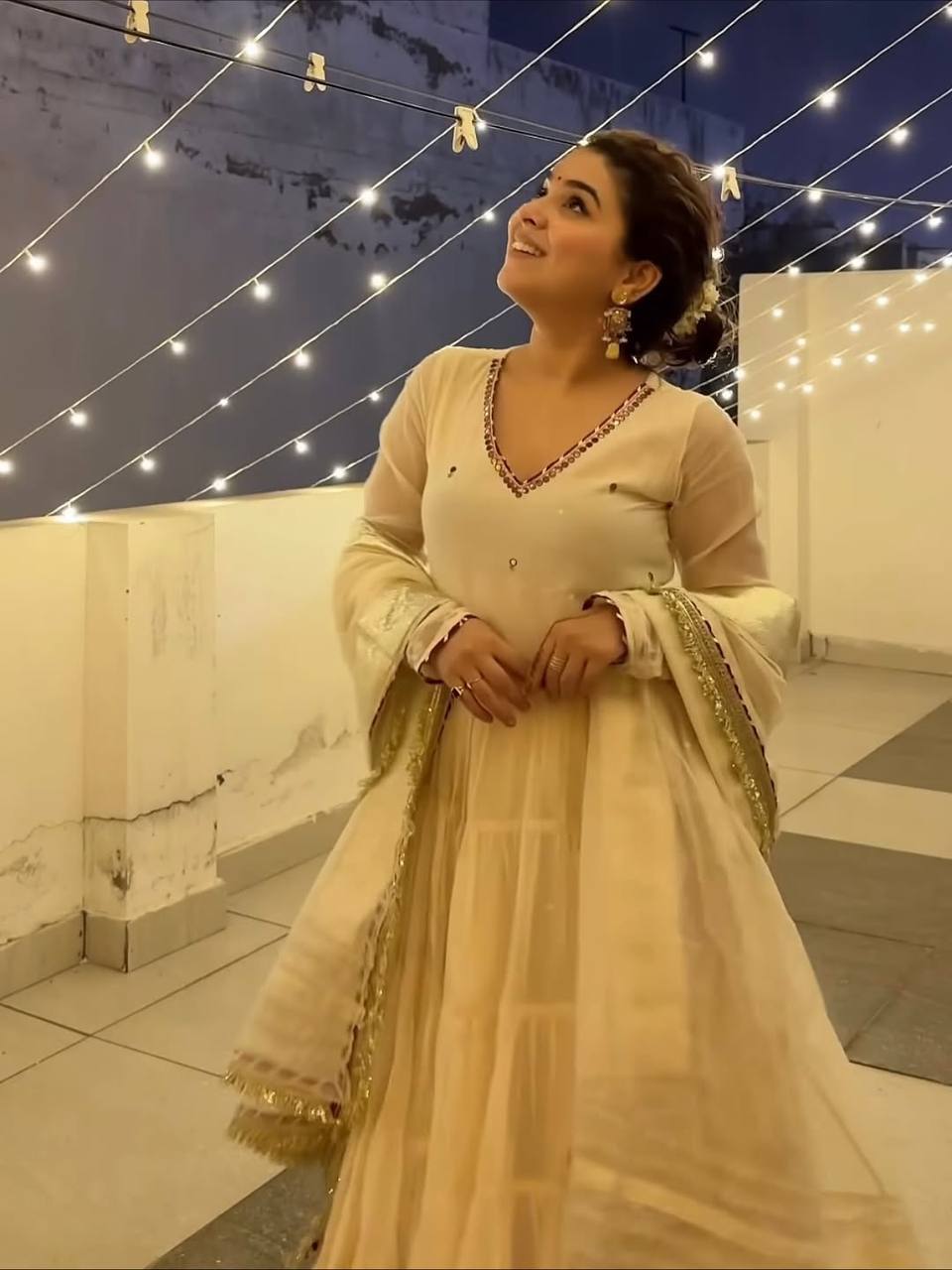 Aarti-TD Vichitra Silk Anarkali Gown Suit Set