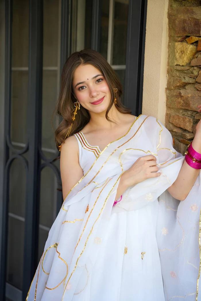 Premium Faux Georgette Anarkali Suit Set