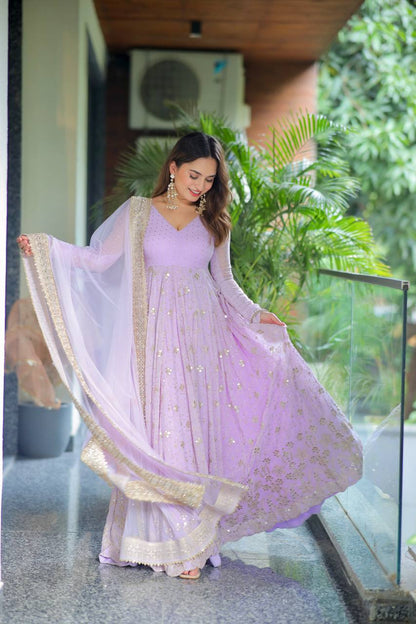 Ayana Lavender Radiance Anarkali Suit Set