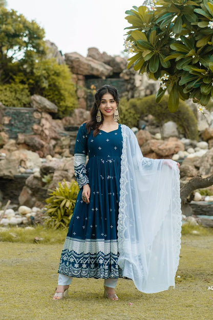 Luxury Designer Embroidery Anarkali Suit Set