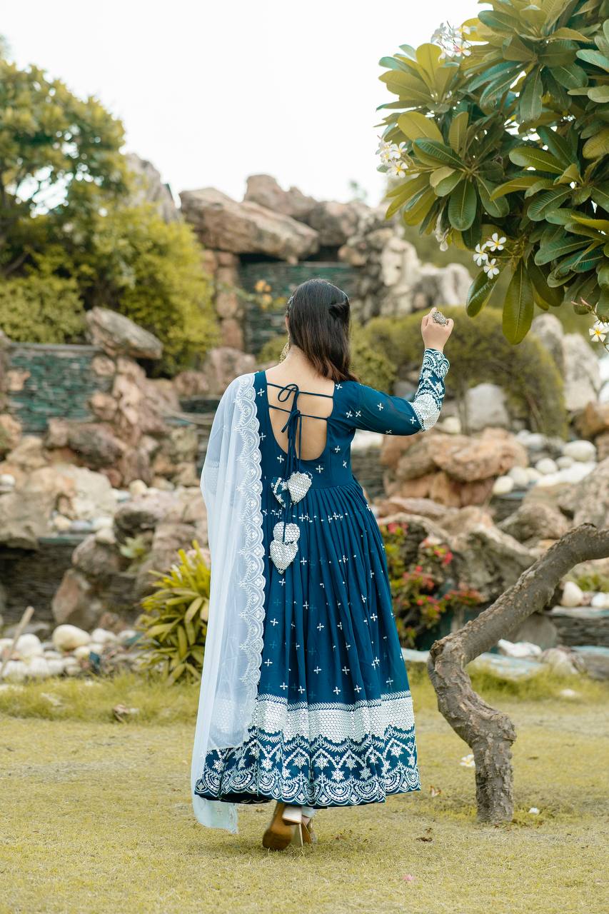 Luxury Designer Embroidery Anarkali Suit Set