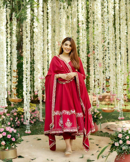 ROMAN FESTIVE BLOOM DESIGNER ANARKALI SUIT SET