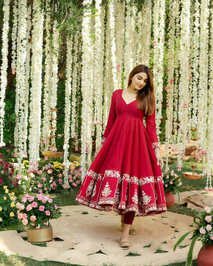 ROMAN FESTIVE BLOOM DESIGNER ANARKALI SUIT SET