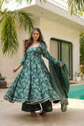 Premium Readymade Anarkali Suit Set with Digital Print & Embroidery