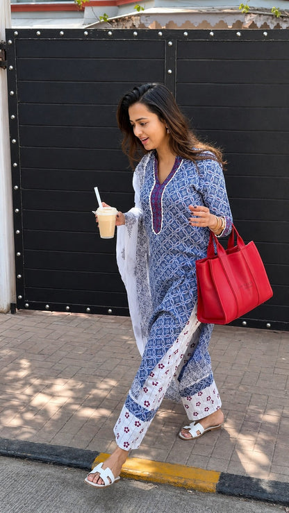Very Attractive Printed Work Linen Suit Sets