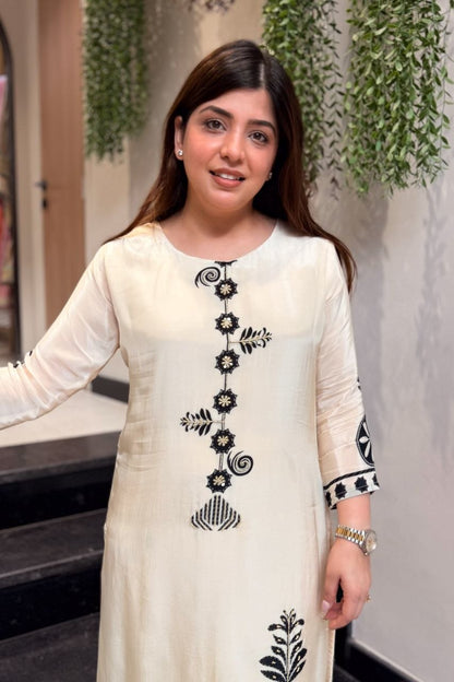 Premium Mulberry Silk Bagru Print Kurti Plazo Set