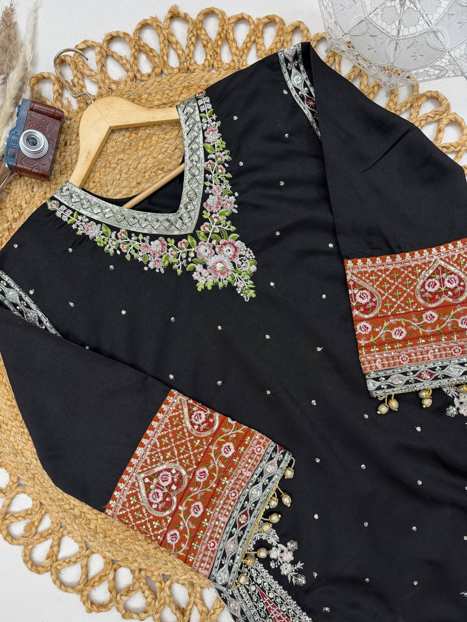 Elina Black Statement Kurta Set