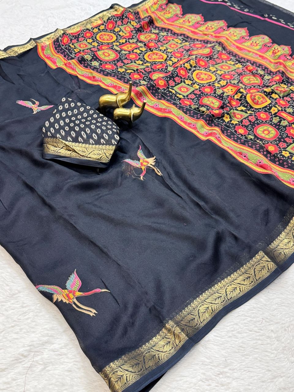 Premium Marshmallow Saree with Heavy Jacquard Border