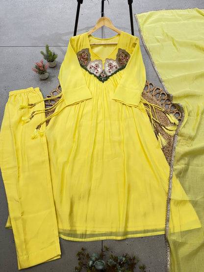 Harivan Mul Chanderi Anarkali Suit Set