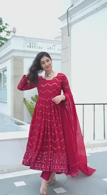 Liksha's Beutifull and Premium Anarkali Suit Set