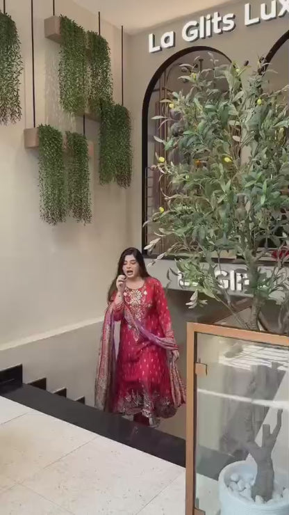 MOST STUNNING PREMIUM SILK GOTA HANDWORK SUIT SET