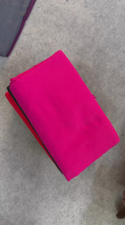 Dharma Exclusive - Brown Handloom Cotton Saree With Printed Blouse