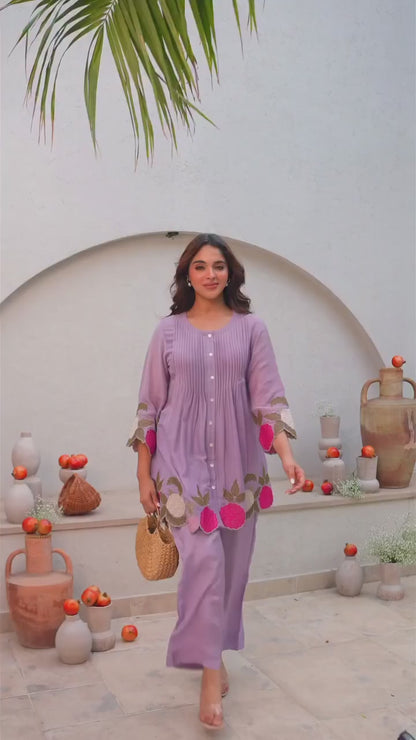 VERY BEAUTIFUL MUL CHANDERI EMBROIDERY CORD SET