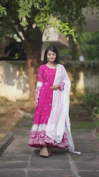 Luxury Designer Embroidery Anarkali Suit Set