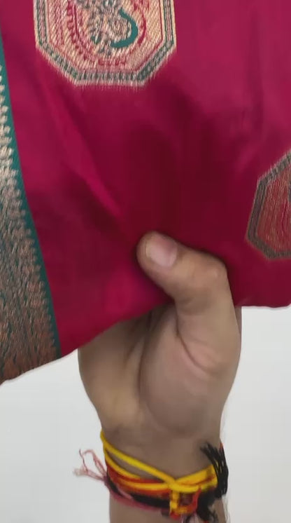 Designer Light Orange Silk Saree With Royal Rama Zari Border For Women