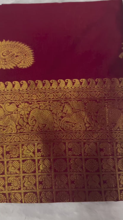 Classic Maroon Banarasi Silk Saree With Adorning Blouse Piece