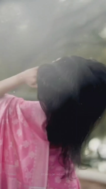 Luxuriant Pink Cotton Silk Saree With Evocative Blouse Piece