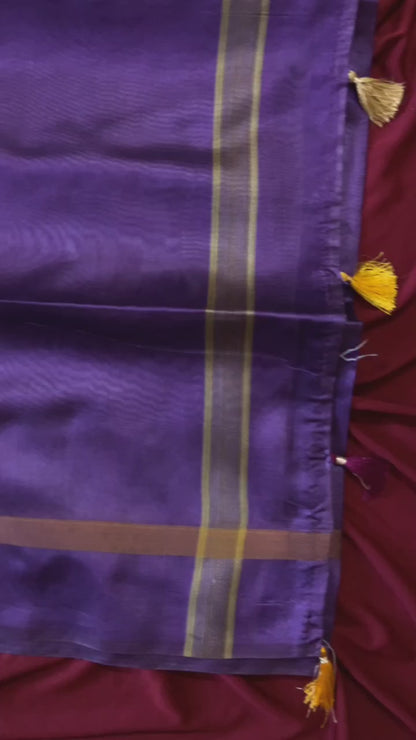 Traditional Soft Tussar Silk Saree with Elegant Pallu & Tassels