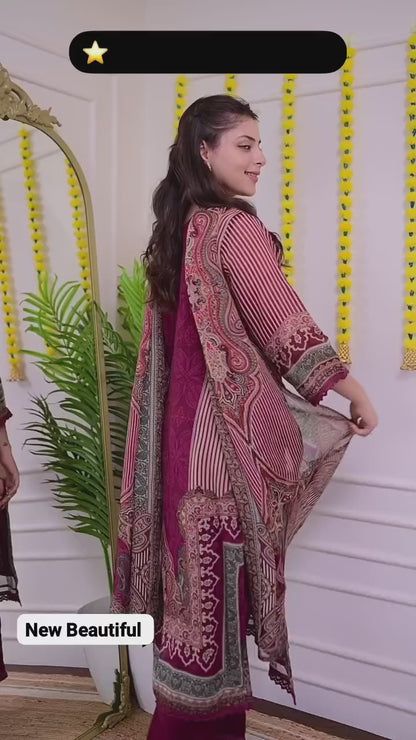 MOST ATTRACTIVE PURE MUSLIN EMBROIDERY SUIT SET