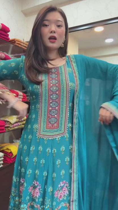 VERY DELIGHTFUL PREMIUM SILK HANDWORK SUIT SET