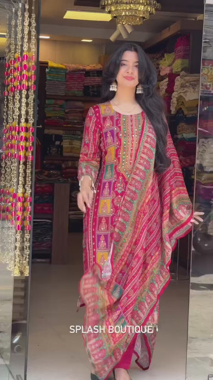 VERY DELIGHTFUL PREMIUM SILK HANDWORK SUIT SET