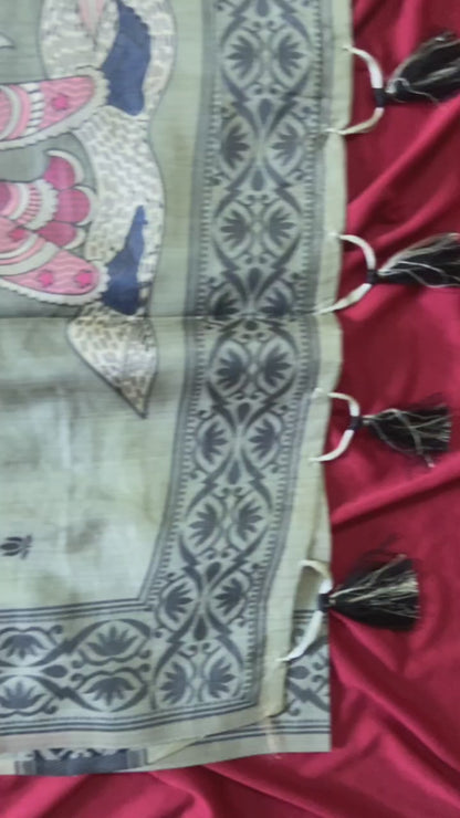 Vamika Vintage Traditional Woven Soft Muga Cotton Saree